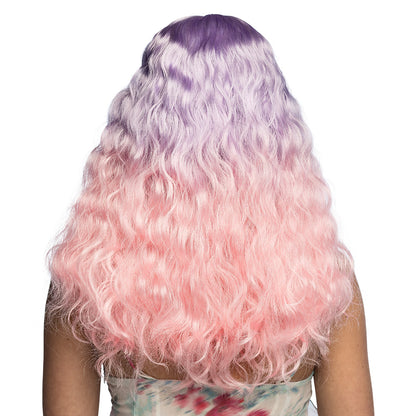 Perruque Ondulée Rose et Violet Dégradé - Accessoire de Fête