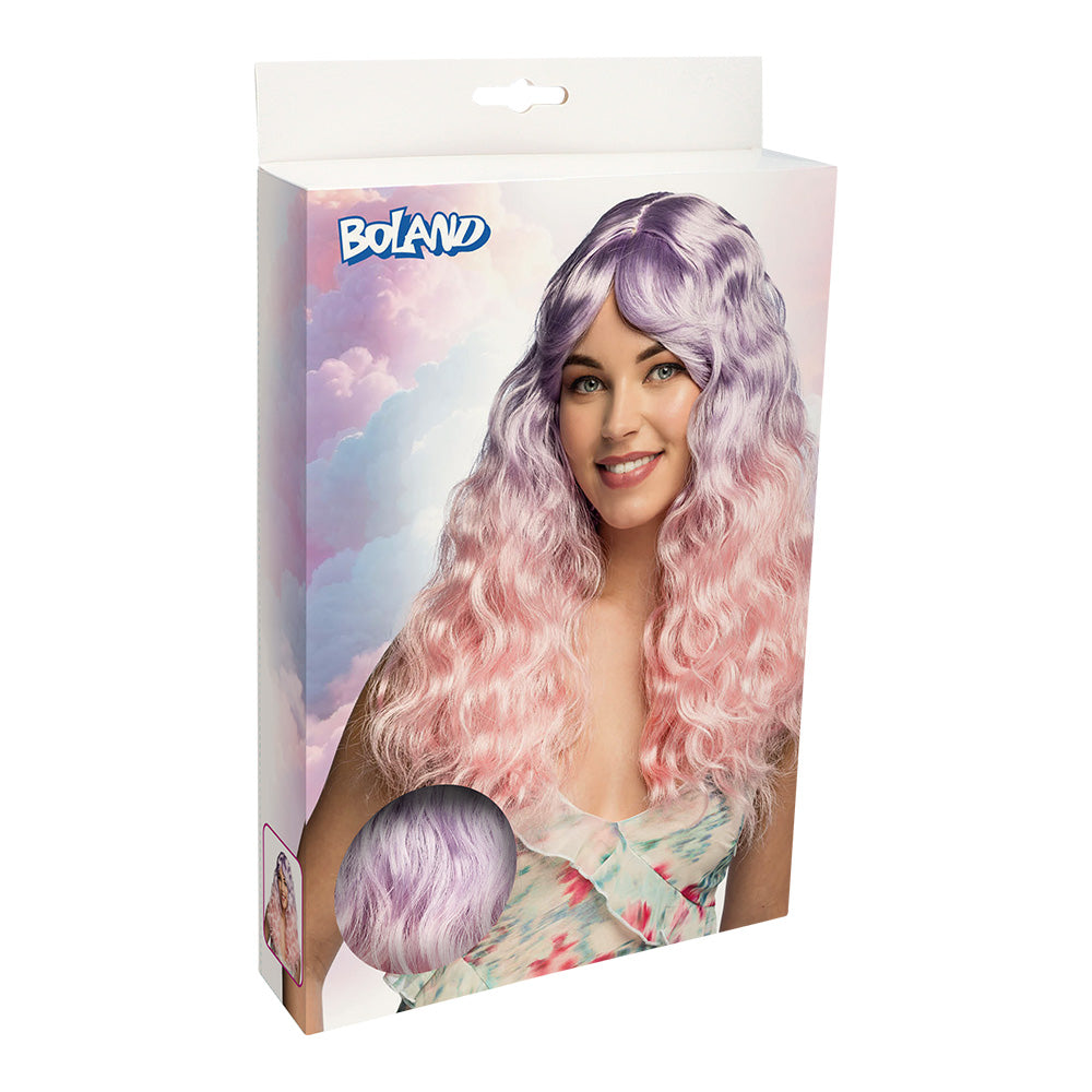 Perruque Ondulée Rose et Violet Dégradé - Accessoire de Fête