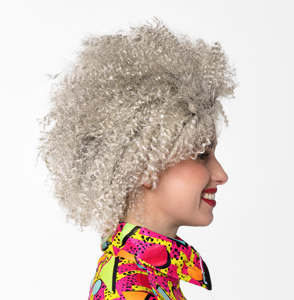 Perruque Afro Grise Volumineuse - Accessoire Disco Années 70