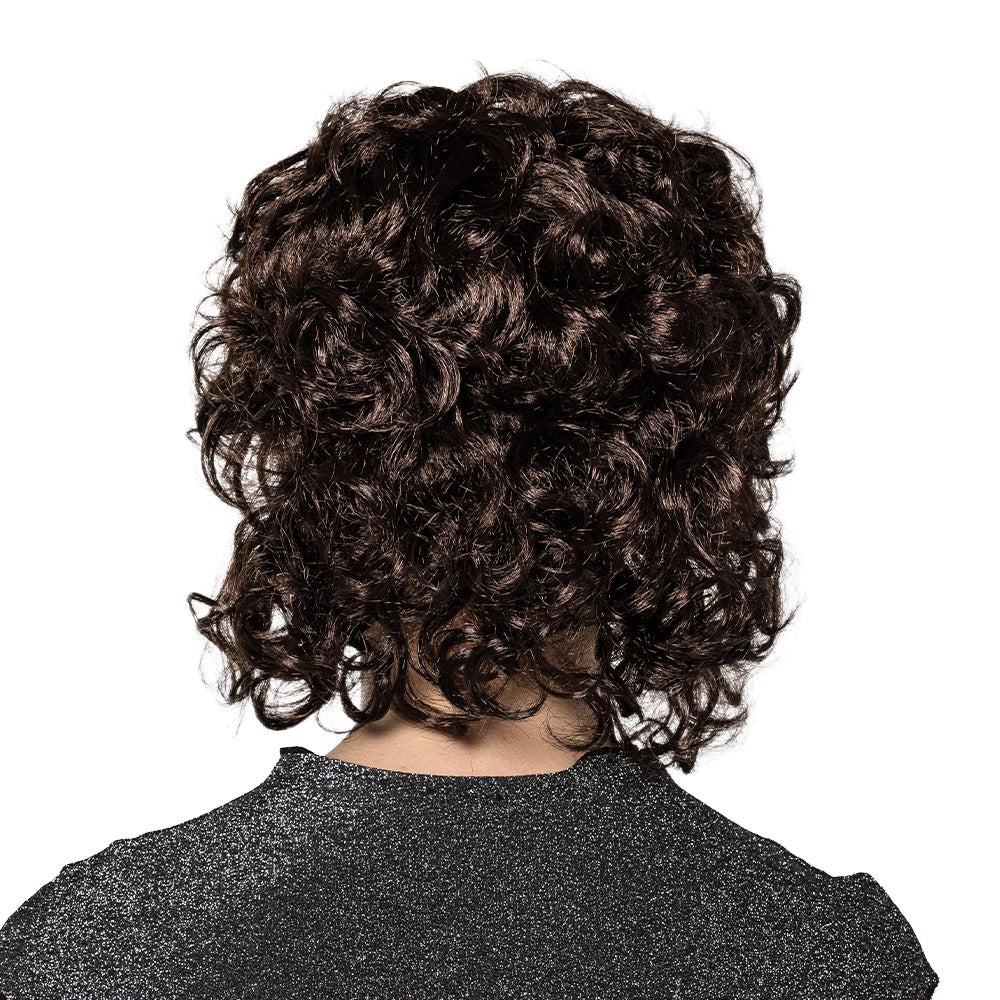 Perruque Bouclée Noire Années 80 - Déguisement Retro Chic