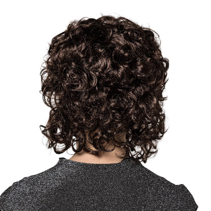 Perruque Bouclée Noire Années 80 - Déguisement Retro Chic