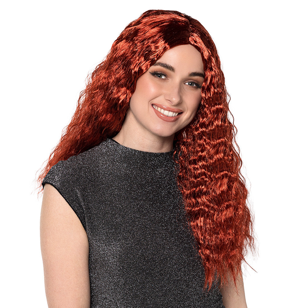 Perruque Bouclée Rousse Longue - Déguisement Femme Élégant