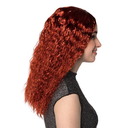 Perruque Bouclée Rousse Longue - Déguisement Femme Élégant