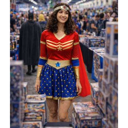 Bandeau Wonder Woman avec Étoile Rouge - Accessoire Déguisement