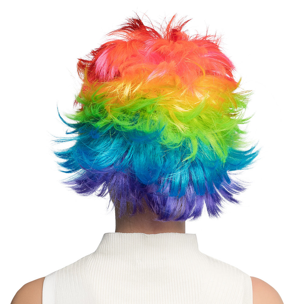 Perruque Rainbow Multicolore Cheveux Courts Déguisement Fête
