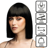Perruque Dianmilla Noire Frange - Cheveux Courts Synthétiques