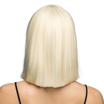 Perruque Diamilla Blonde Platine - Cheveux Longs Lisses avec Frange