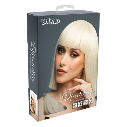 Perruque Diamilla Blonde Platine - Cheveux Longs Lisses avec Frange