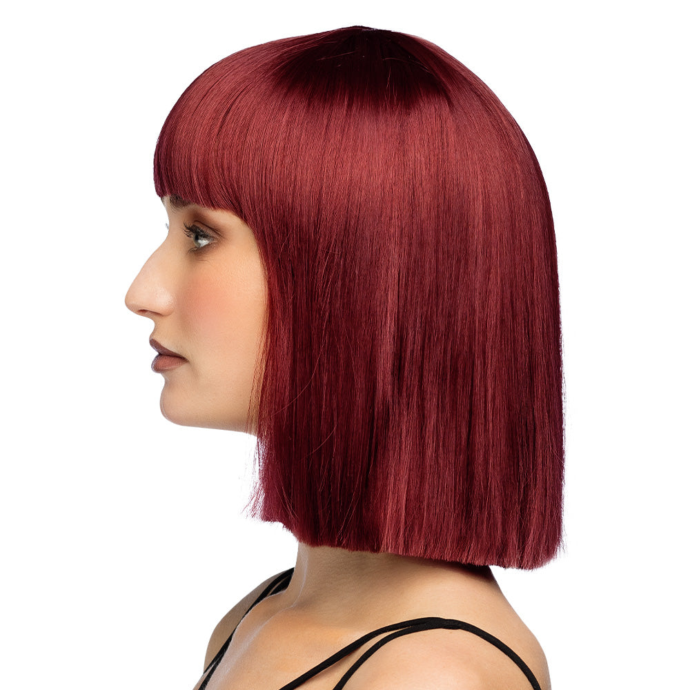 Perruque Djanilla Bordeaux Cheveux Longs avec Frange - Collection Premium