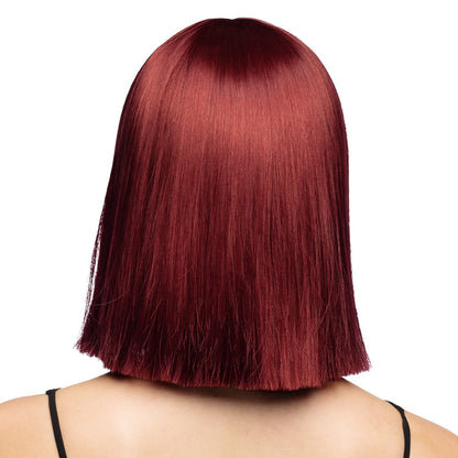 Perruque Djanilla Bordeaux Cheveux Longs avec Frange - Collection Premium