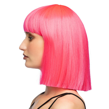 Perruque Dianmilla Rose Fluo - Bob Cheveux Longs Premium