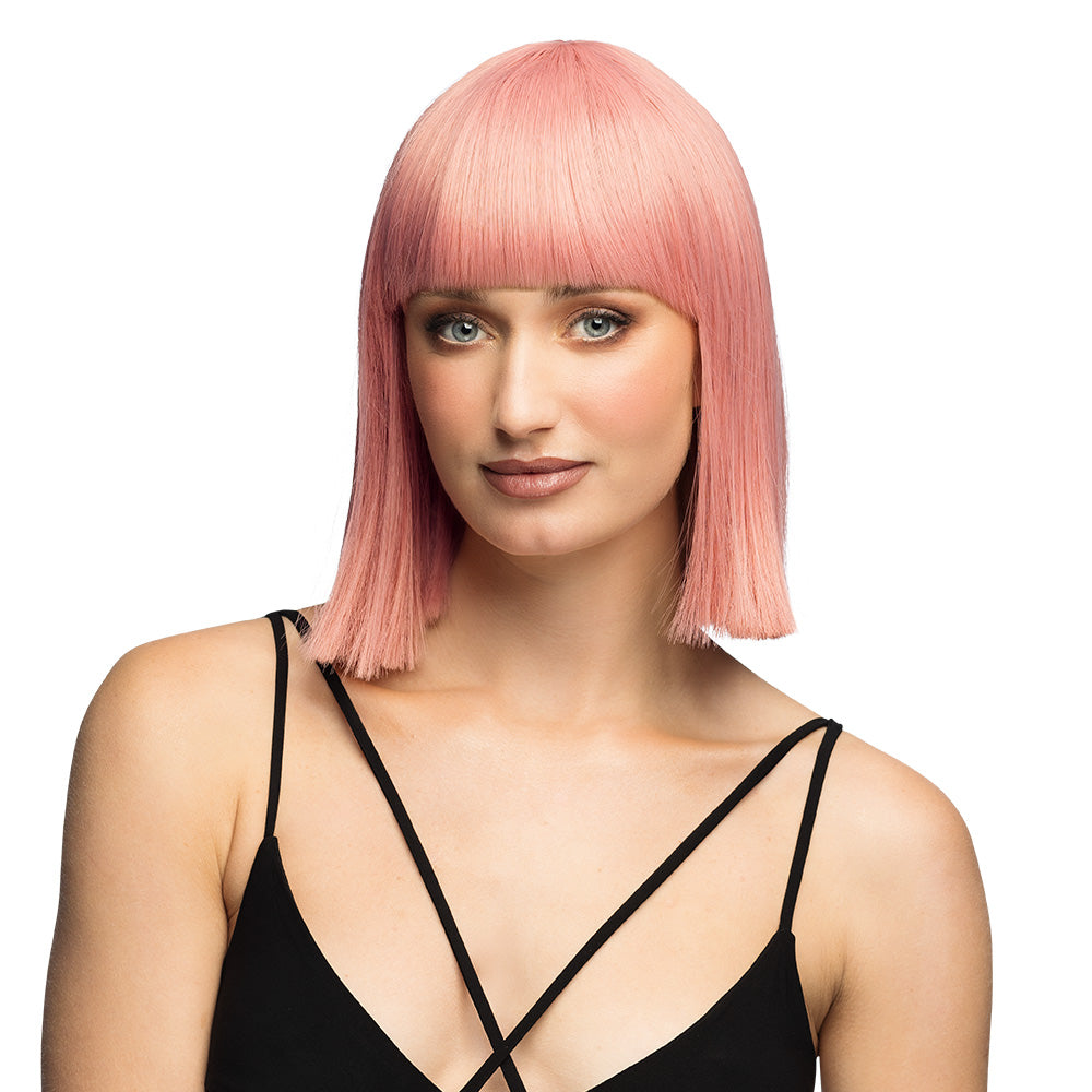 Perruque Diamilla Rose Pêche - Bob Lisse Frange