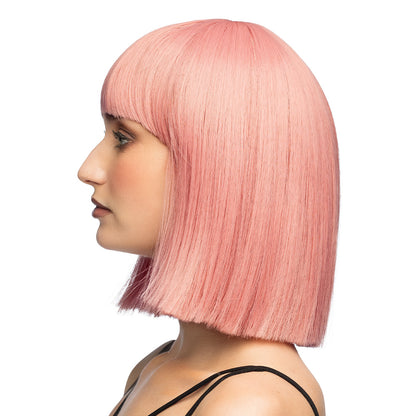 Perruque Diamilla Rose Pêche - Bob Lisse Frange