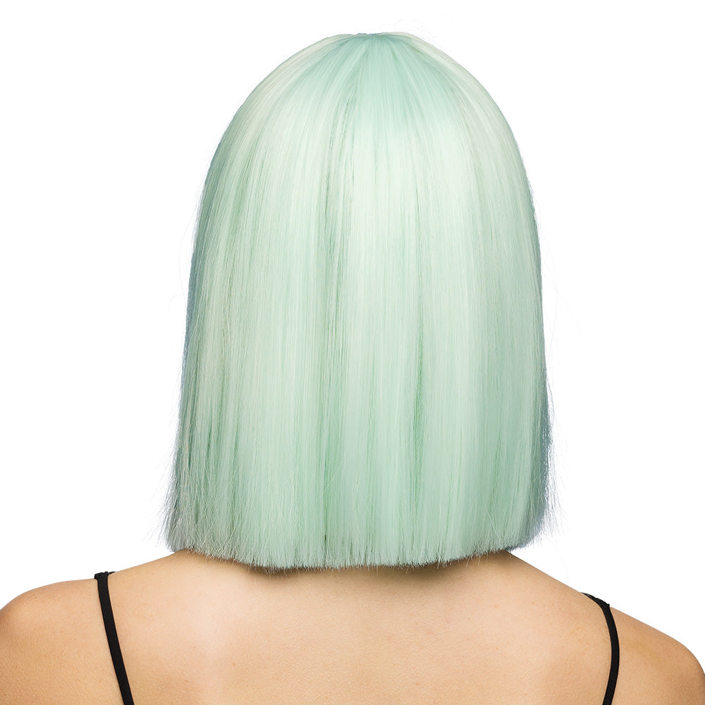 Perruque Diamilla Vert Menthe - Cheveux Longs Lisses Frange