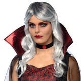 Perruque Vampire Grise Longue Ondulée - Déguisement Gothique