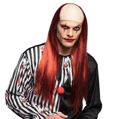 Perruque Longue Rouge Clown - Accessoire Halloween & Déguisement