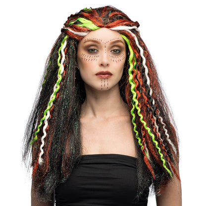 Perruque Dreadlocks Gothique Colorée Headband Tribal