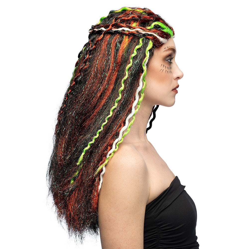 Perruque Dreadlocks Gothique Colorée Headband Tribal