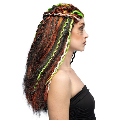 Perruque Dreadlocks Gothique Colorée Headband Tribal