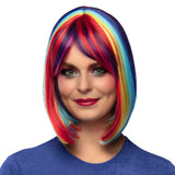 Perruque Arc-en-Ciel Multicolore Dégradée - Coupe Bob Tendance