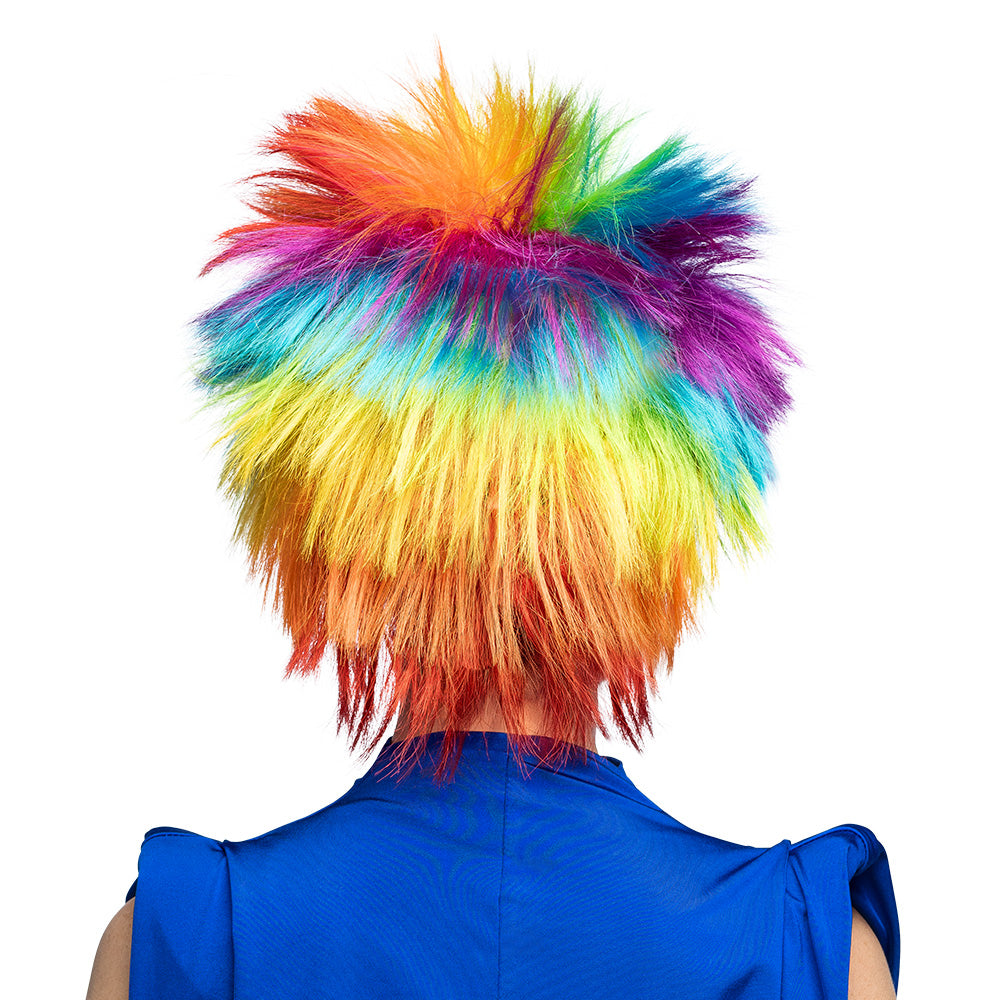 Perruque Arc-en-ciel Fluo Punk - Cheveux Multicolores Pétards