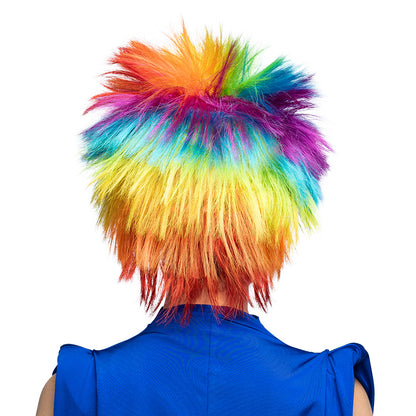 Perruque Arc-en-ciel Fluo Punk - Cheveux Multicolores Pétards