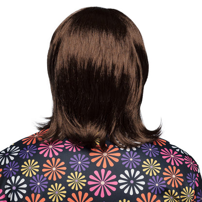 Kit Hippie Années 70 : Perruque, Moustache et Lunettes Roses