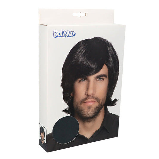 Perruque Cheveux Longs Noirs Homme - Déguisement Années 70