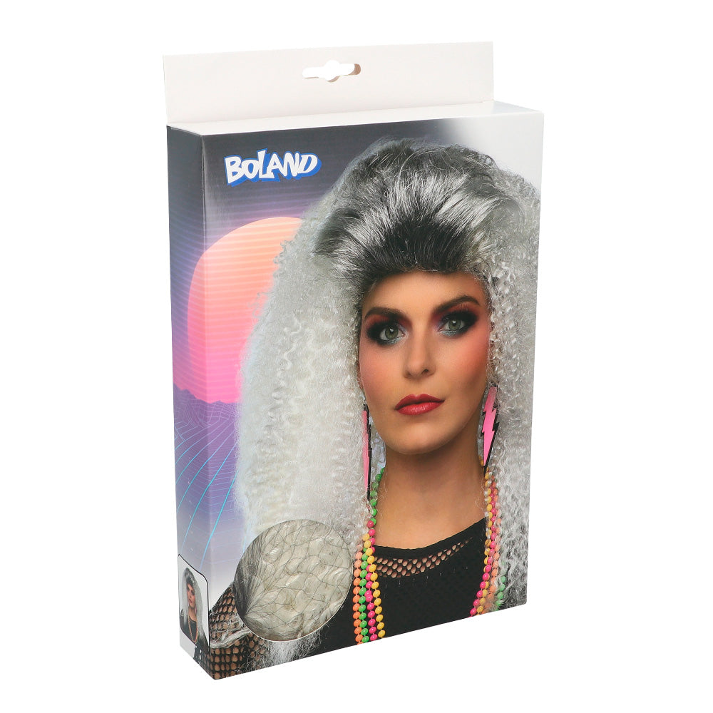 Perruque Frisée Blanche Années 80 - Accessoire Disco Rétro