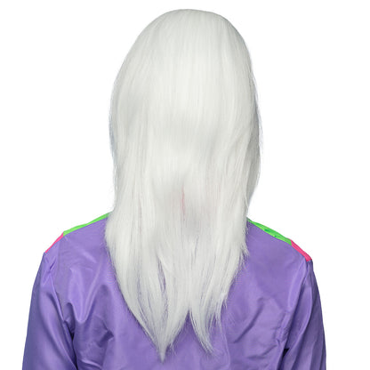 Perruque Blanche Années 80 Disco - Cheveux Longs Synthétiques
