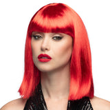 Perruque Cheveux Longs Rouge Vif Frange Tendance