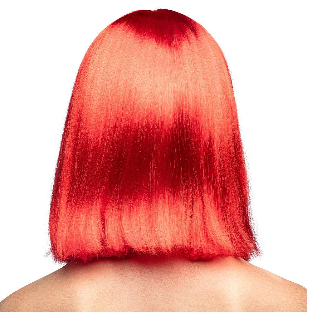 Perruque Cheveux Longs Rouge Vif Frange Tendance