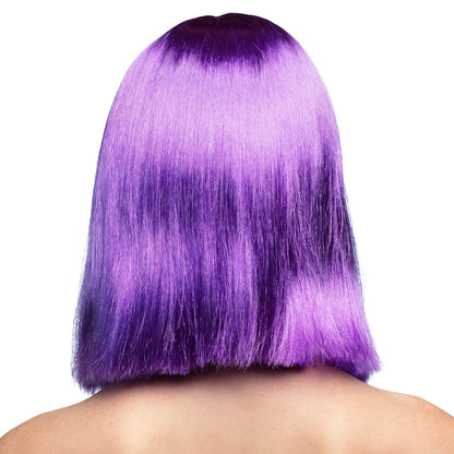 Perruque Violette Bob Lisse Avec Frange - Déguisement Années 70