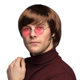 Lunettes rondes roses rétro années 70 - Accessoire de déguisement