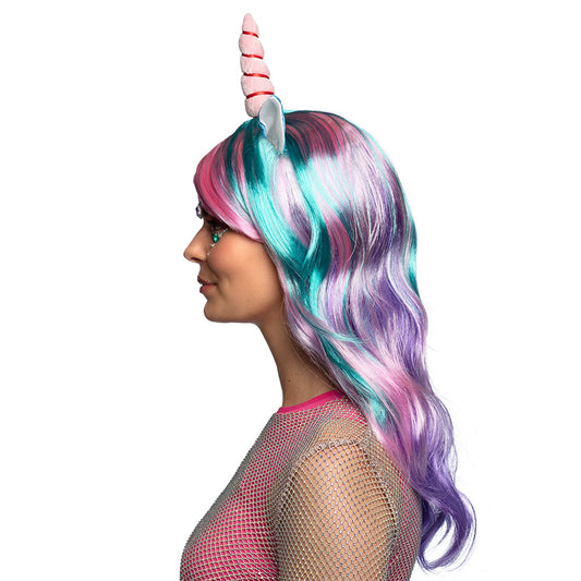 Perruque Licorne Multicolore UV Blacklight - Accessoire Déguisement