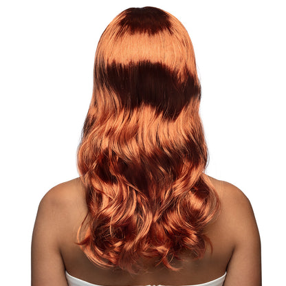 Perruque Longue Ondulée Rousse avec Frange - Accessoire Déguisement