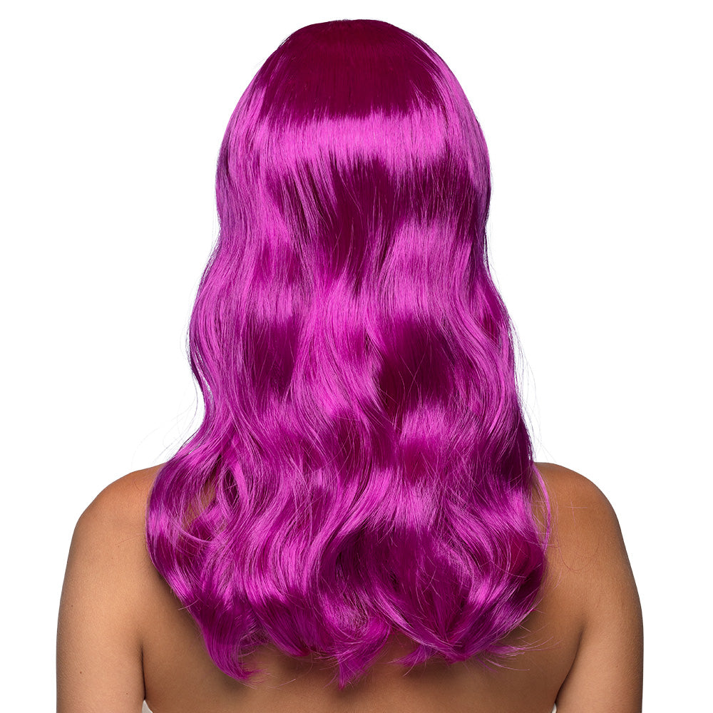 Perruque Longue Ondulée Magenta - Déguisement Luxe