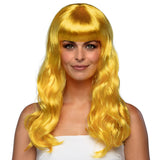 Perruque Blonde Longue Ondulée avec Frange - Déguisement
