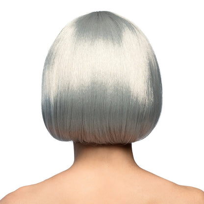 Perruque Bob Gris Clair Lisse - Déguisement Années 60-70