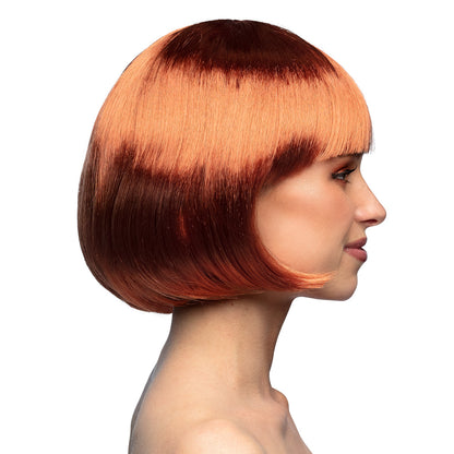Perruque Bob Roux Femme - Frange Chic et Cheveux Lisses