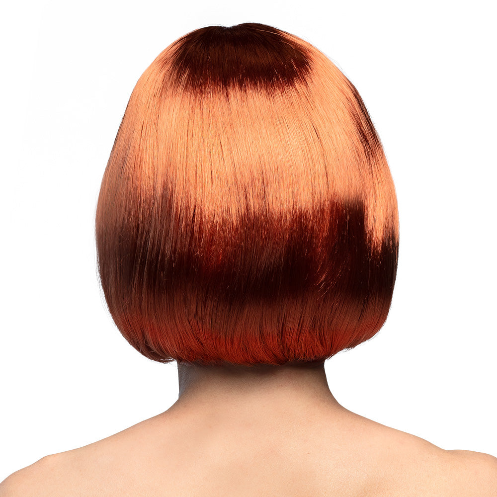 Perruque Bob Roux Femme - Frange Chic et Cheveux Lisses