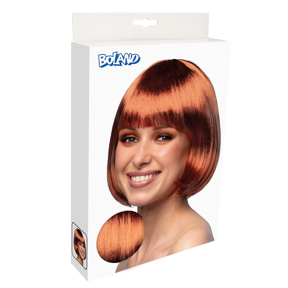 Perruque Bob Roux Femme - Frange Chic et Cheveux Lisses