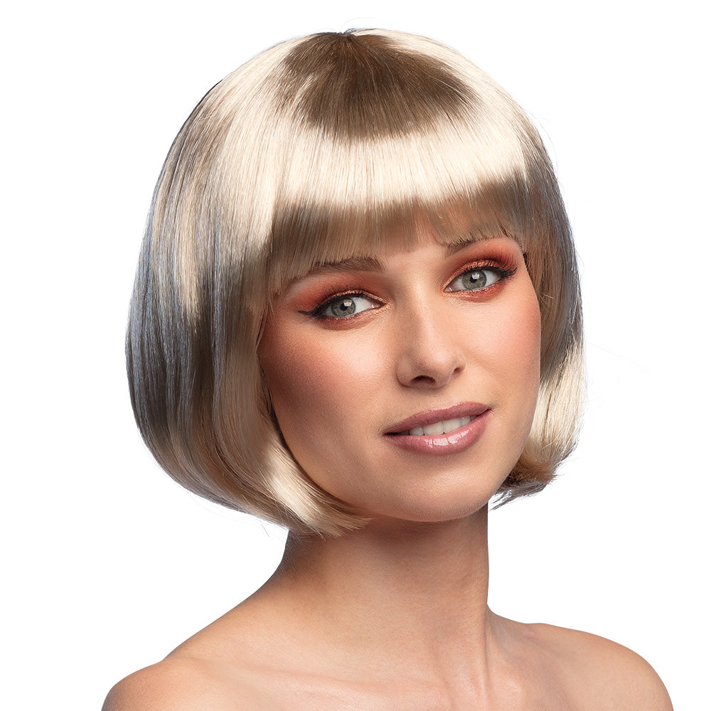 Perruque Carré Blond Platine avec Frange - Accessoire Déguisement Adulte