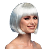 Perruque Carré Court Blanc Gris - Coupe Bob Moderne