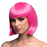 Perruque Bob Rose Fluo - Déguisement Adulte Années 80