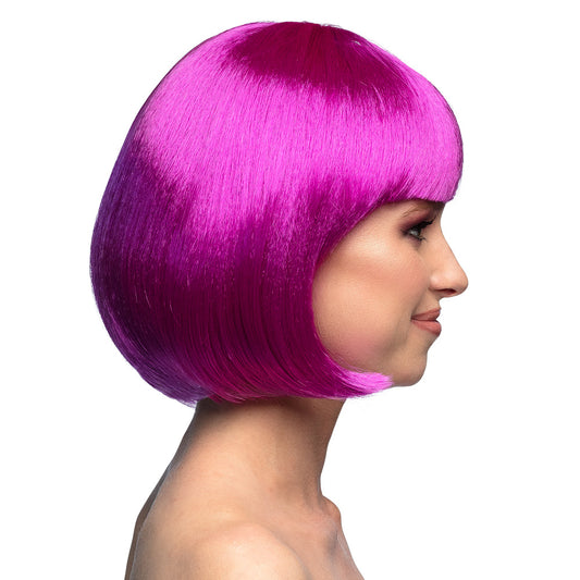 Perruque Bob Fuchsia Brillant - Déguisement Année 80