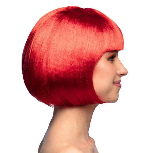 Perruque Carré Rouge Brillant - Déguisement Années 80