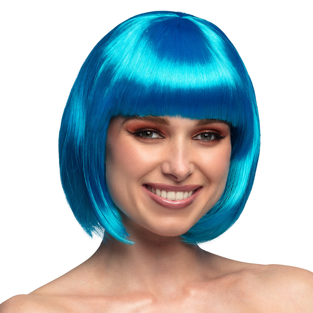 Perruque Bob Bleu Turquoise - Déguisement Années 60