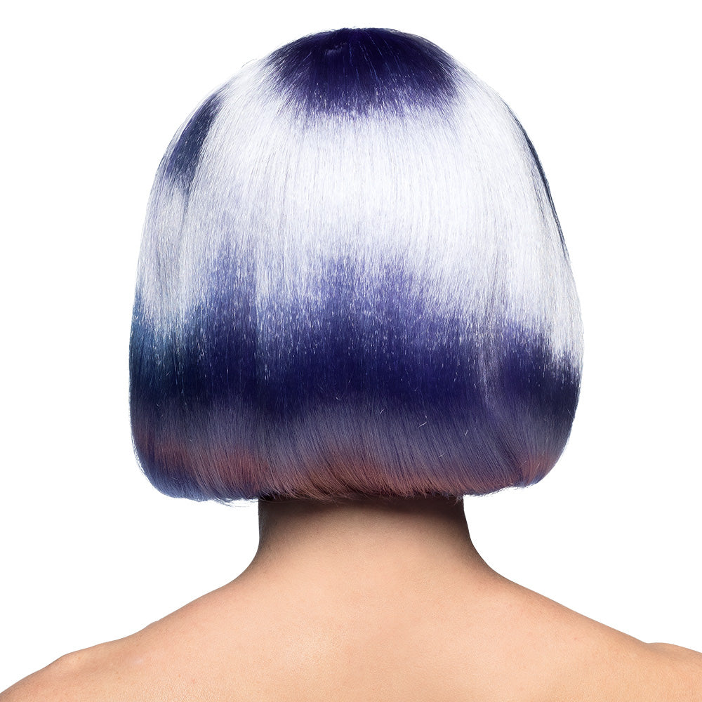 Perruque Carré Court Bleu Lavande - Déguisement Années 70