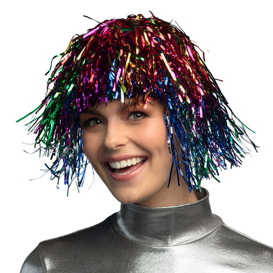 Perruque Lametta Multicolore Plumetis - Cheveux Métallisés Fête